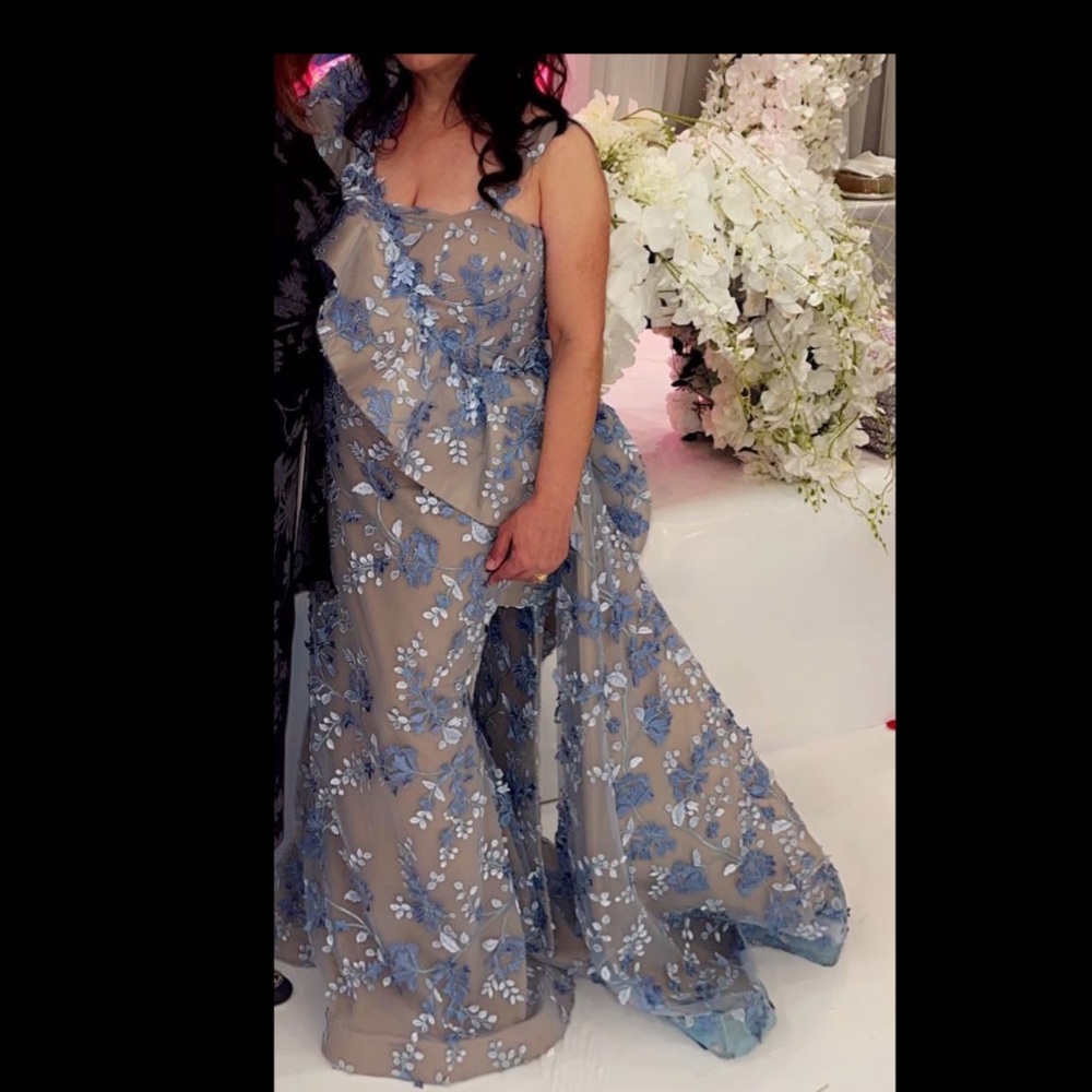 Beautiful beige and baby blue party dress